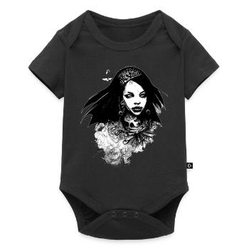 Vampire Witch Porträt okkult Goth Zeichnung - Baby Premium Kurzarmbody - Schwarz - Vorne