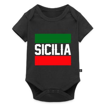 Sicile drapeau Sicile Palerme Italie - Body à manches courtes Premium Bébé - noir - Devant