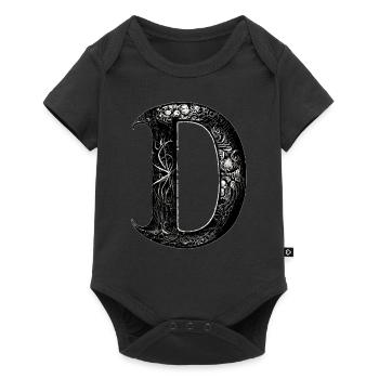 Brief d Monogramm Kalligraphie Gothic Witch WiccaA - Baby Premium Kurzarmbody - Schwarz - Vorne