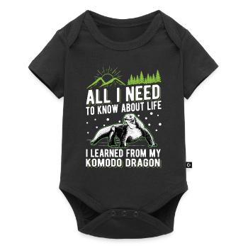 Komodowaran Komododrache Waran - Baby Premium Kurzarmbody - Schwarz - Vorne