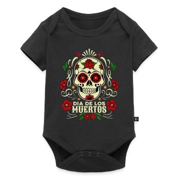 Tête de Mort Crâne mexicain, Fête des Morts Mexico - Body à manches courtes Premium Bébé - noir - Devant