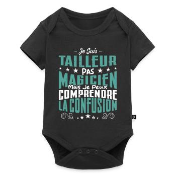 Je Suis Tailleur Pas Magicien - Body à manches courtes Premium Bébé - noir - Devant