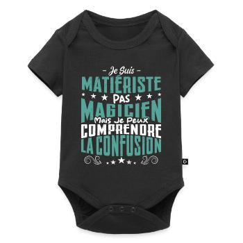 Je Suis Matiériste-coloriste Pas Magicien - Body à manches courtes Premium Bébé - noir - Devant