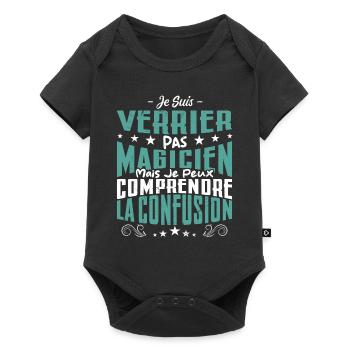 Je Suis Verrier Pas Magicien - Body à manches courtes Premium Bébé - noir - Devant
