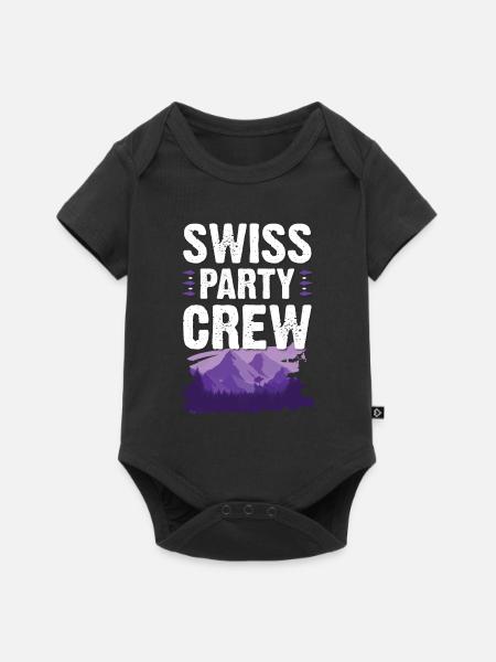 Swiss Party Crew - Baby Premium Kurzarmbody - Schwarz