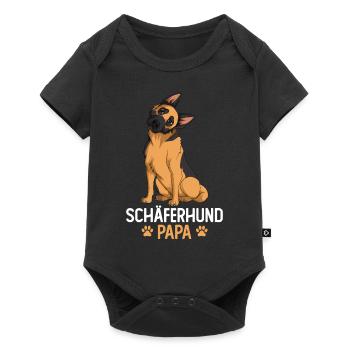 Deutscher Schäferhund Hunde Papa Herrchen - Baby Premium Kurzarmbody - Schwarz - Vorne