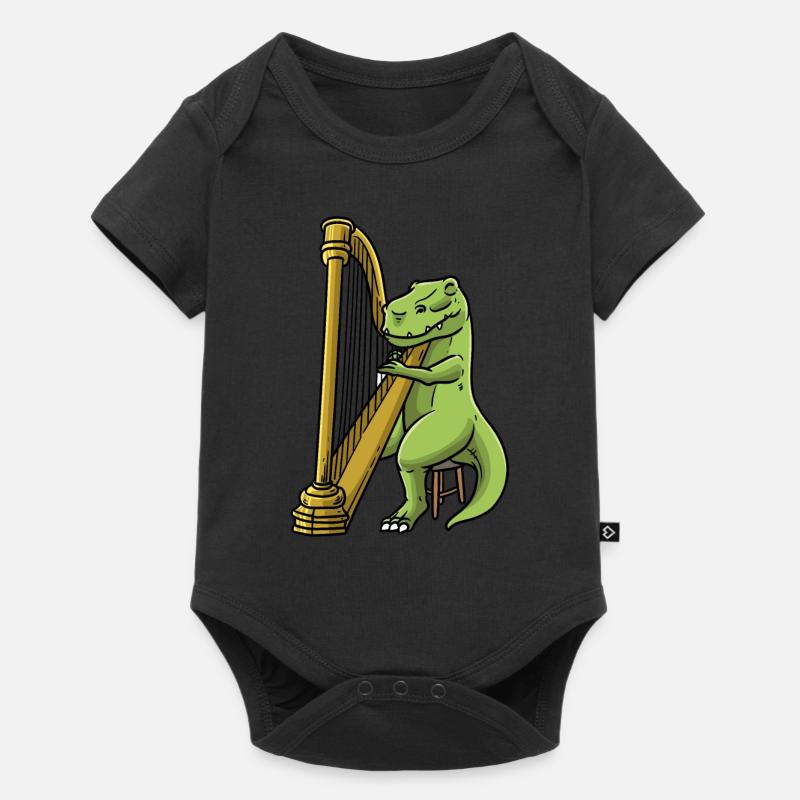 Dinosaur Harp Instrument Orchestra - Body à manches courtes Premium Bébé - noir