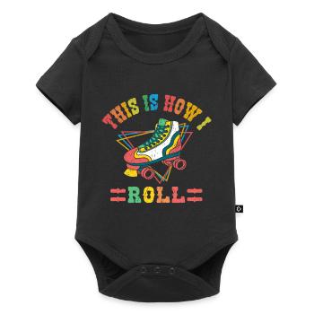 Rétro c’est comme ça que je roule patineur vintage de patinage à roulettes - Body à manches courtes Premium Bébé - noir - Devant
