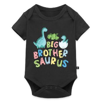 Big brother Saurus siblings Herbivore - Baby Premium short-sleeve bodysuit - black - Front