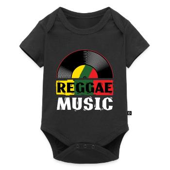 Reggae Music / Vinyl Record Jamaica Rasta - Baby Premium short-sleeve bodysuit - black - Front