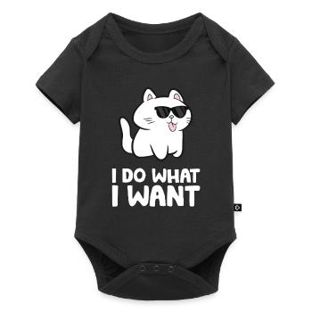 Je fais ce que je veux Kawaii chat - Body à manches courtes Premium Bébé - noir - Devant