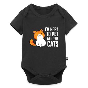 Je suis là pour caresser tous les chats - Body à manches courtes Premium Bébé - noir - Devant