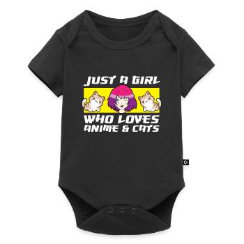 Just a Girl Who Loves Anime And Cats - Baby Premium short-sleeve bodysuit - black - Front