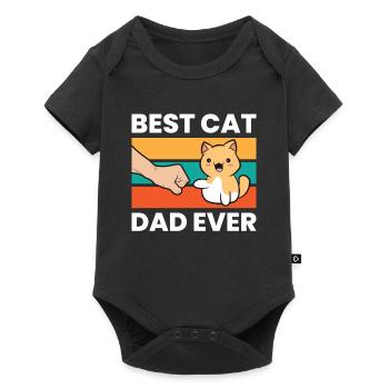 Vintage Cat Father Funny Best Cat Dad Ever - Baby Premium short-sleeve bodysuit - black - Front