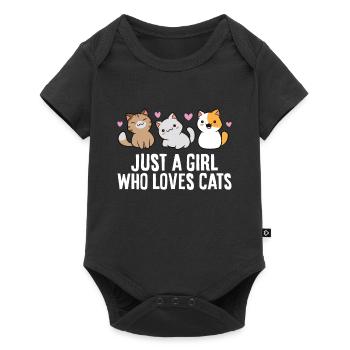 Juste une fille qui aime les chats - Body à manches courtes Premium Bébé - noir - Devant