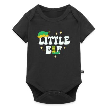 Little Elf Matching Family Christmas Baby Brother - Baby Premium short-sleeve bodysuit - black - Front