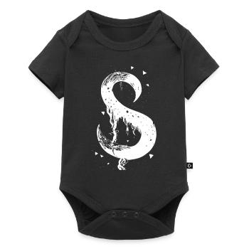 Buchstabe Monogramm Hand gezeichnete Typografie Go - Baby Premium Kurzarmbody - Schwarz - Vorne