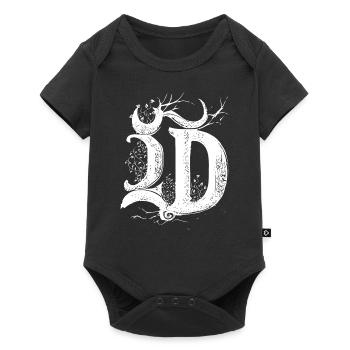 Buchstabe D Monogramm Hand gezeichnet Typografie G - Baby Premium Kurzarmbody - Schwarz - Vorne