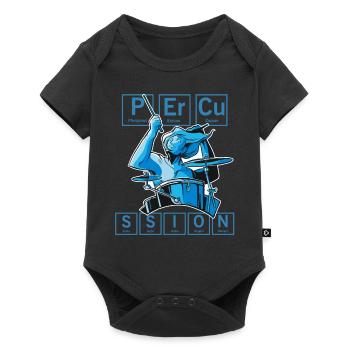 Lustiger Percussion Music Science Schlagzeuger - Baby Premium Kurzarmbody - Schwarz - Vorne