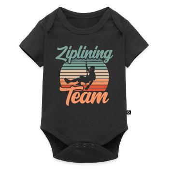 Ziplining Team Sprüche Zipline Sport Seilrutsche - Baby Premium Kurzarmbody - Schwarz - Vorne