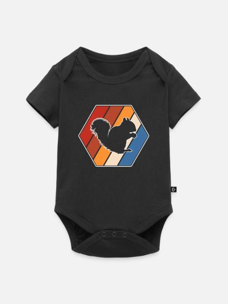 Eichhörnchen Retro - Baby Premium Kurzarmbody - Schwarz