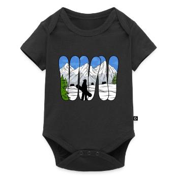 Snowboarding Snowboard Snowboarder - Body à manches courtes Premium Bébé - noir - Devant