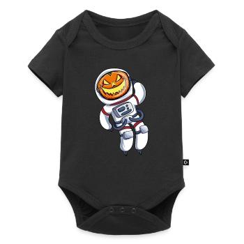 Tête de citrouille de l’astronaute - Body à manches courtes Premium Bébé - noir - Devant