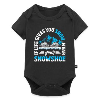 Raquette hiver Randonnée sur neige - Body à manches courtes Premium Bébé - noir - Devant