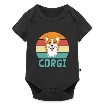 Amoureux des chiens Gallois Corgi Pembroke - Body à manches courtes Premium Bébé - noir - Devant