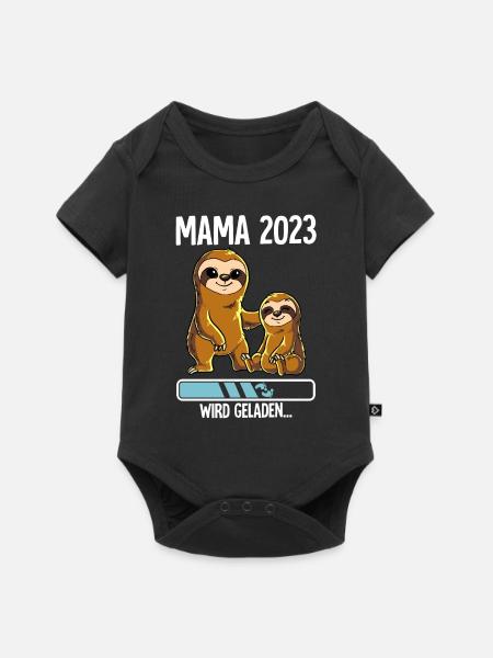 Werdende Mama 2023 - Baby Premium Kurzarmbody - Schwarz