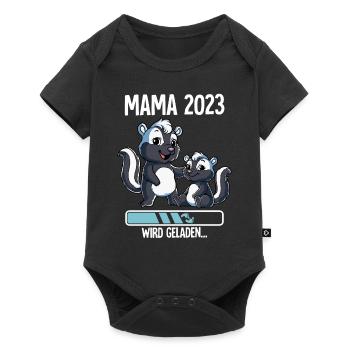 Werdende Mama 2023 - Baby Premium Kurzarmbody - Schwarz - Vorne