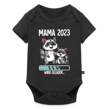 Werdende Mama 2023 - Baby Premium Kurzarmbody - Schwarz - Vorne