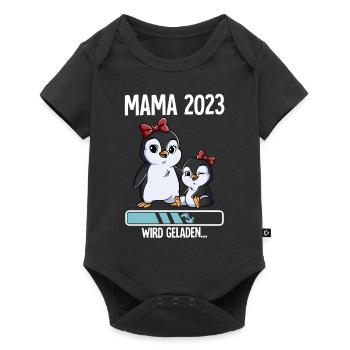Werdende Mama 2023 - Baby Premium Kurzarmbody - Schwarz - Vorne