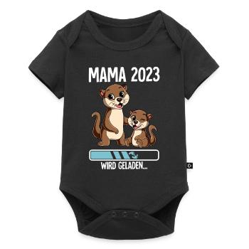 Werdende Mama 2023 - Baby Premium Kurzarmbody - Schwarz - Vorne