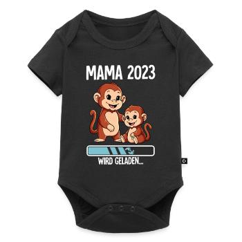 Werdende Mama 2023 - Baby Premium Kurzarmbody - Schwarz - Vorne