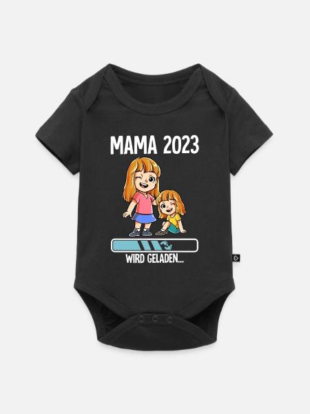 Werdende Mama 2023 - Baby Premium Kurzarmbody - Schwarz