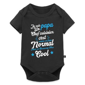 Je suis papa un chef cuisinier humour cadeau - Body à manches courtes Premium Bébé - noir - Devant