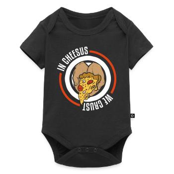In Cheesus We Crust Funny Pizza Making - Baby Premium short-sleeve bodysuit - black - Front