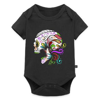 Painted Sugar Skull For Dia De Los Muertos Day Of - Baby Premium Kurzarmbody - Schwarz - Vorne
