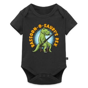 Basson-o-saurus Rex Basson dinosaure - Body à manches courtes Premium Bébé - noir - Devant