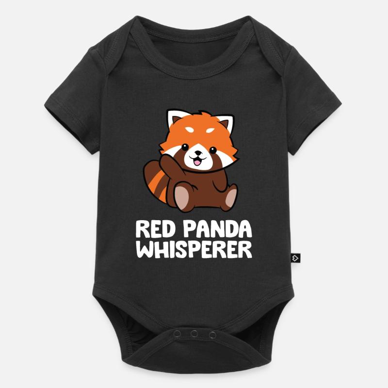 Roter Panda-Flüsterer Süßer Roter Panda - Baby Premium Kurzarmbody - Schwarz