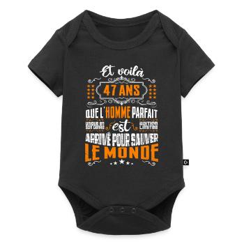 47 ans, Homme parfait, cadeau anniversaire 47ans - Body à manches courtes Premium Bébé - noir - Devant