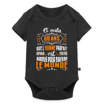 60 ans, Homme parfait, cadeau anniversaire 60ans - Body à manches courtes Premium Bébé - noir - Devant