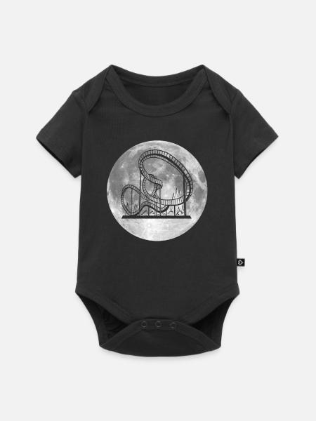 Achterbahn Mond Design - Baby Premium Kurzarmbody - Schwarz