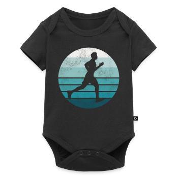 Coureur de course Semi-Marathon Rétro - Body à manches courtes Premium Bébé - noir - Devant