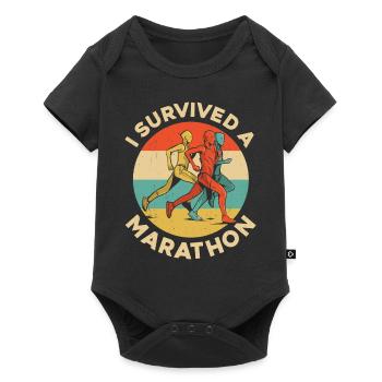 Running Runner Half Marathon - Baby Premium Kurzarmbody - Schwarz - Vorne