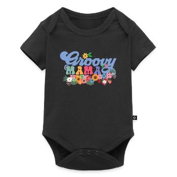 Groovy Mama Garden Plant Flowers Floral Decoration - Baby Premium short-sleeve bodysuit - black - Front