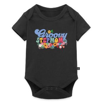 Groovy stepmother garden plant flowers - Baby Premium short-sleeve bodysuit - black - Front