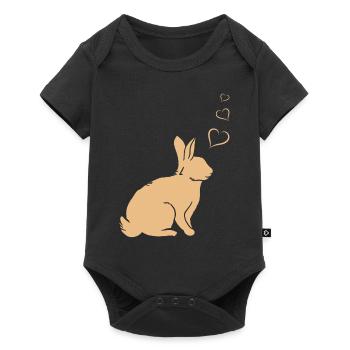 Rabbit Hearts - Easter Rabbit Hearts - Cute Rabbit - Baby Premium short-sleeve bodysuit - black - Front