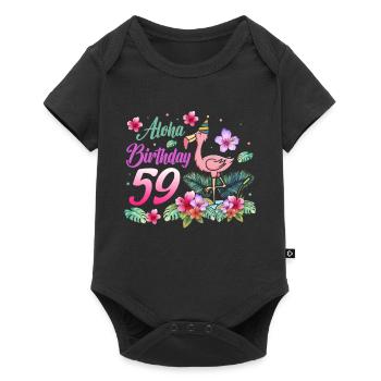 Aloha Birthday 59 Flamingo Bird 59th Birthday - Baby Premium short-sleeve bodysuit - black - Front